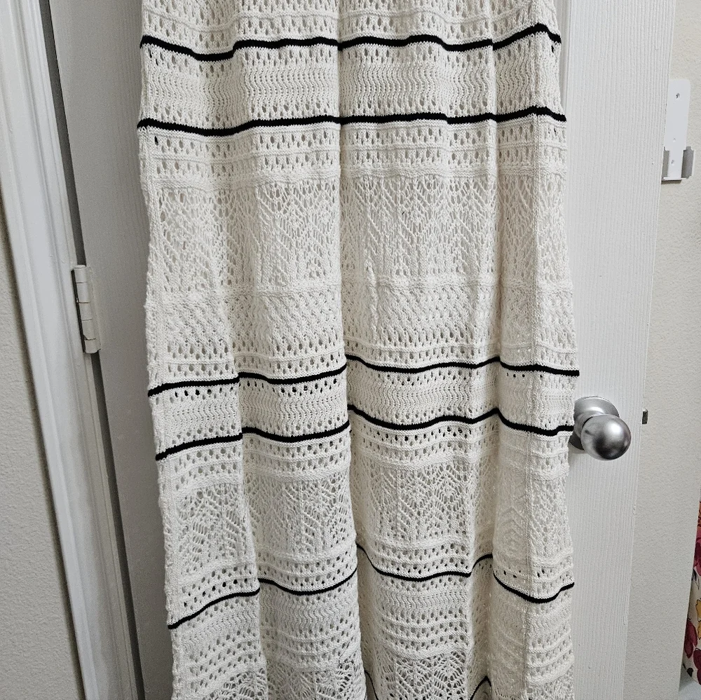 Abercrombie Black And White Crochet Maxi Dress